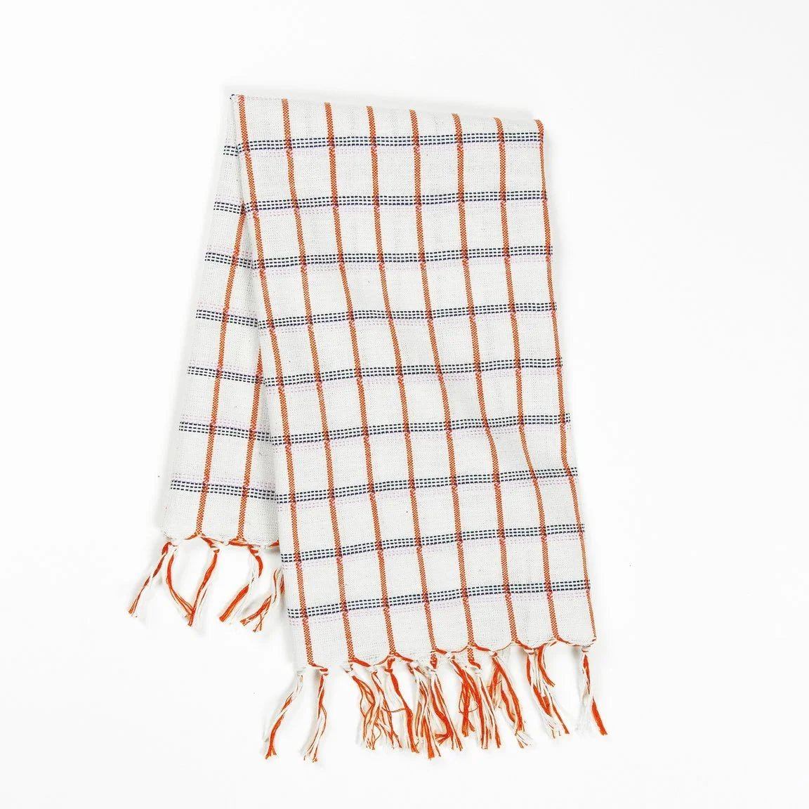 Archive New York - San Lucas Plaid White & Orange Kitchen Towel