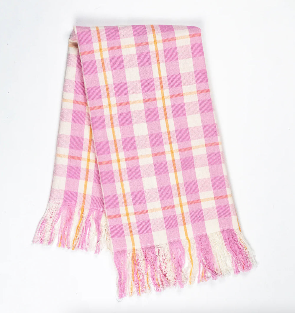 Archive New York - Abigail Plaid Kitchen Towel in Bubblegum + Peach