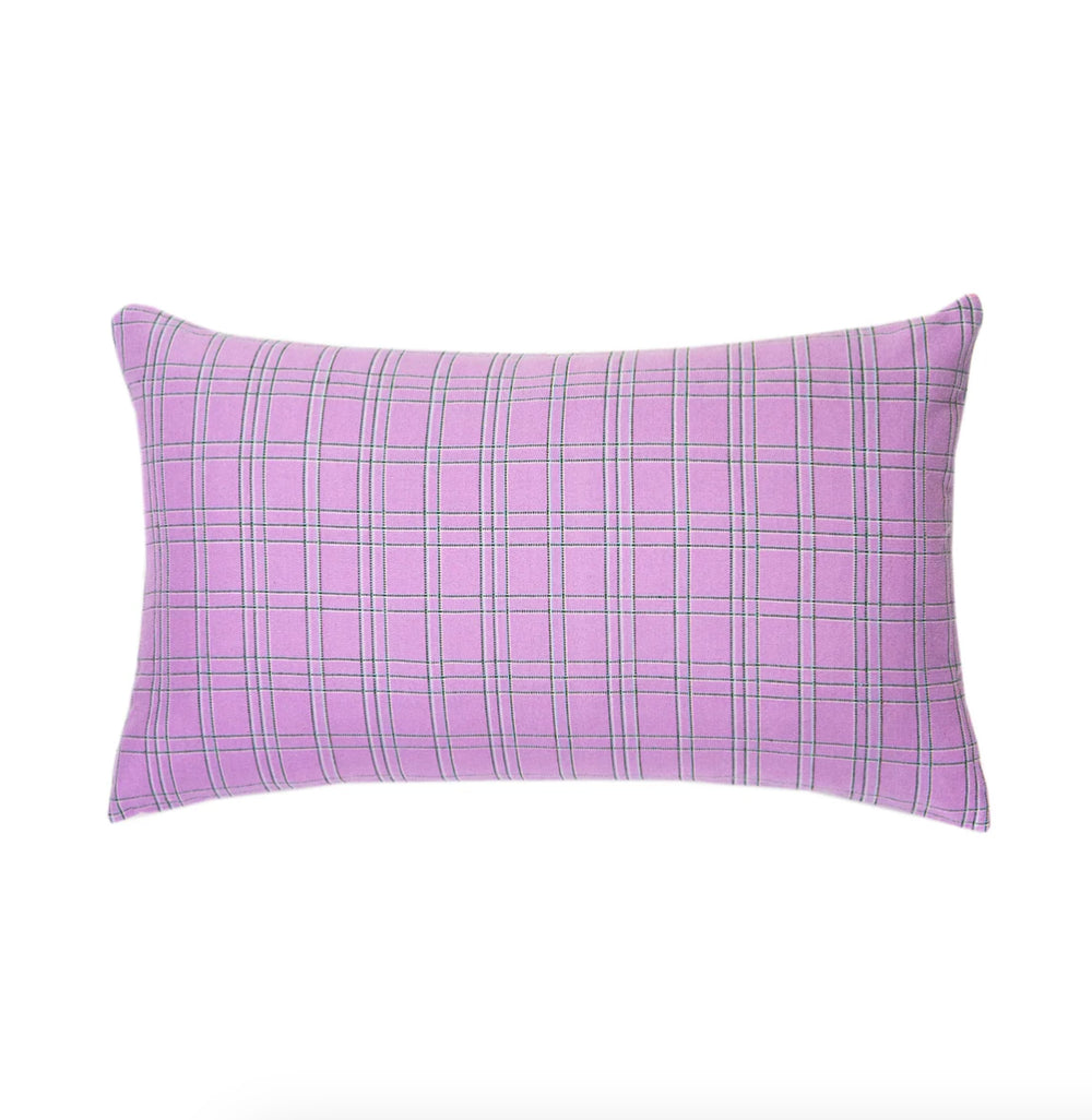 Archive New York - Chiapas Plaid - Lilac Pillow
