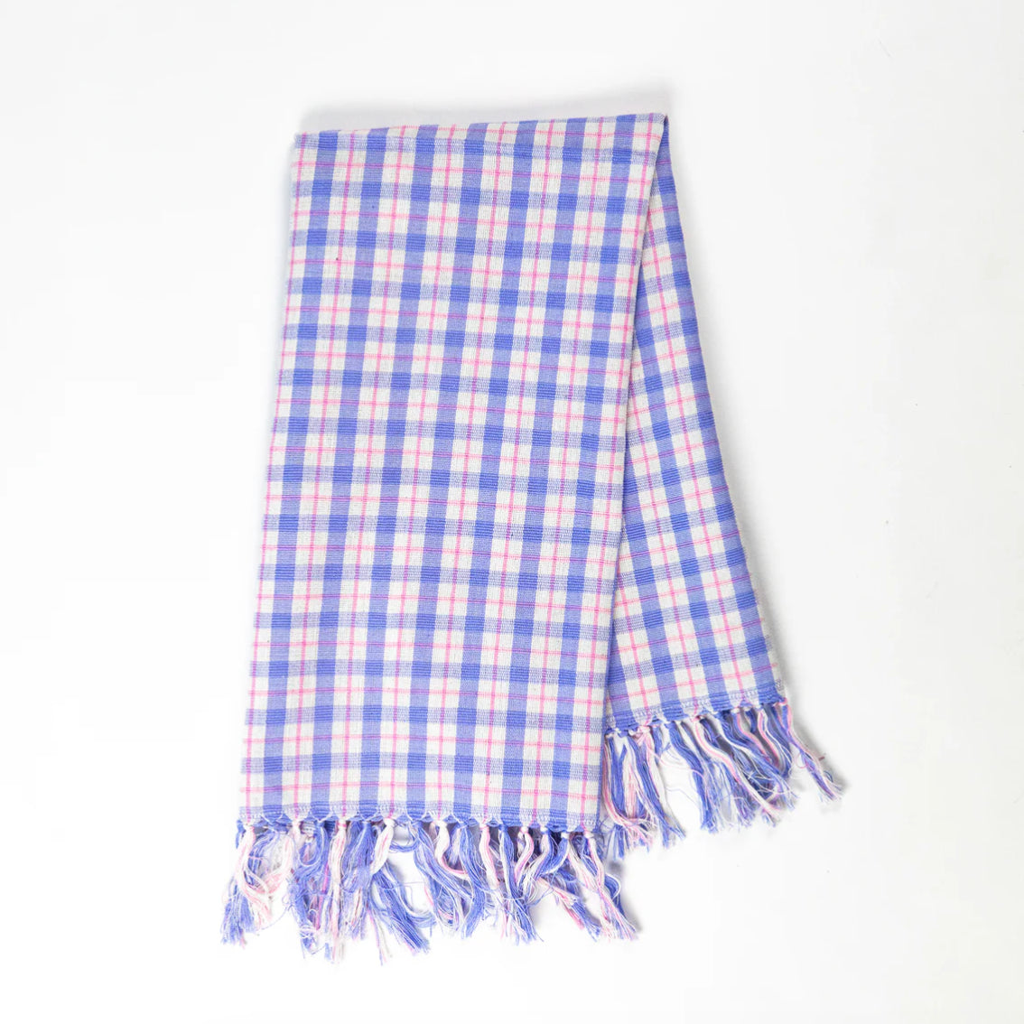 Archive New York - Sofia Plaid Kitchen Towel in Periwinkle Blue + Pink